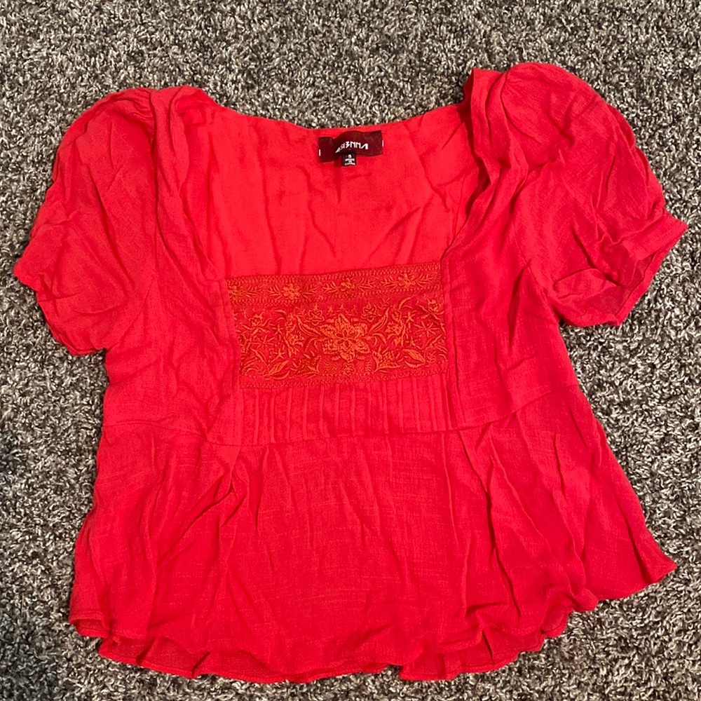 4SI3NNA Red Short Sleeve Blouse